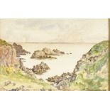David West, pair of watercolours, Scottish coastal scenes, 7" x 10.5", mounted