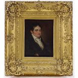 Early 19th century English School, oil on wood panel, half length portrait of a gentleman, unsigned,