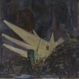 Rose Henriques (1877 - 1972), Second War Period oil on canvas, At Flying Bomb Incident, original