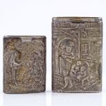 2 Continental silver-cased Vestas, both depicting musical scenes, largest length 6.5cm (2)