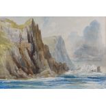Edward Bouverie-Hoyton FRSA (1900 - 1988), watercolour, storm swept coastal view, 13" x 18", framed