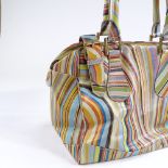 A Paul Smith leather stripey pattern handbag with dust bag