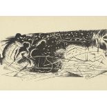 Yuri Annenkov (1889 - 1974), lithograph, winter scene, 5" x 8", mounted