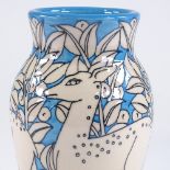Dennis Chinaworks, blue ground deer vase, designed by Sally Tuffin, no. 1, 20065, height 21.5cm