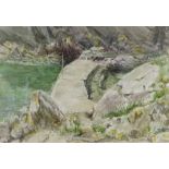 Barry Newbery, watercolour, Porth Clais, 11" x 15.5", framed