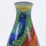 Dennis Chinaworks, large limited edition, bird of paradise jar and cover, designed by Sally