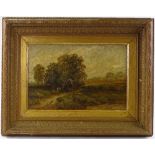 W Cartwright, 19th century oil on canvas, rural scene, 12" x 18", framed