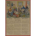 Early 19th century hand coloured political caricature print, The Cradle Hymn, published by R Dolby