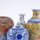 4 various Chinese porcelain vases, largest height 37cm