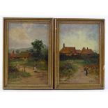 Will Anderson, pair of oils on board, rural scenes, 9" x 6", framed