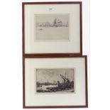 Frank Short (1857 - 1945), 4 etchings, dockland and industrial scenes, all signed in pencil,