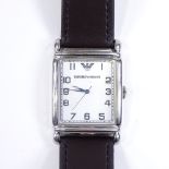 An Emporio Armani quartz wristwatch, stainless steel case, with Arabic numerals, case width 29mm,