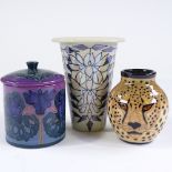 Dennis Chinaworks, 3 ceramic items, designed by Sally Tuffin, largest vase height 13cm