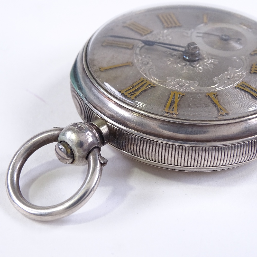 A 19th century silver-cased open-face key-wind lever fusee pocket watch, by William Frame of - Image 3 of 5