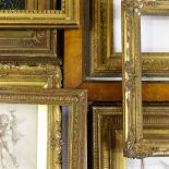 A quantity of 19th century gilt-gesso and maple frames