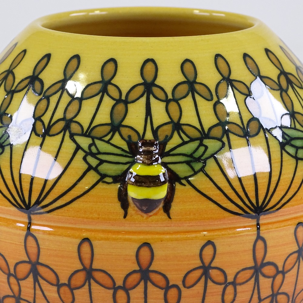 Dennis Chinaworks, relief moulded bee design vase, designed by Sally Tuffin, no. 1, 2008, height