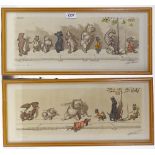 Boris O'Klein, pair of coloured etchings, dogs of Paris, signed in pencil, plate size 6.5" x 17.