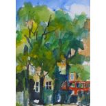 WITHDRAWN Maureen Connett, watercolour, Russell Square London, 9" x 6.5", and farm near Anvers