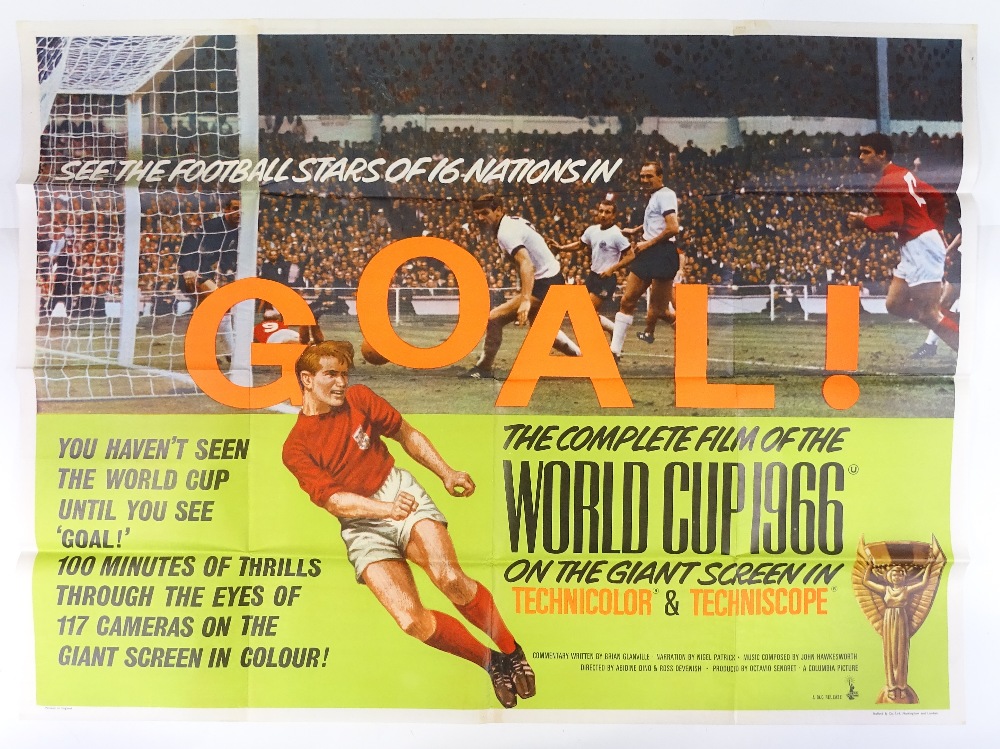 Goal! - 1966 World Cup film - British quad, 30" x 40", unframed
