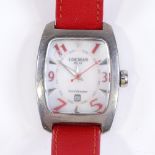 A Lockman Titanio quartz wristwatch, titanium case, with mother-of-pearl dial and date aperture,