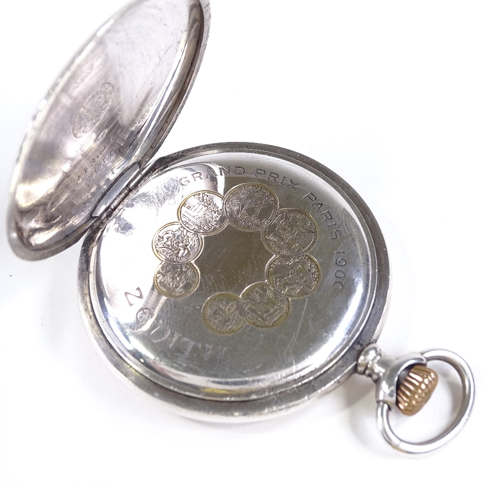 A Turkish silver-cased full hunter side-wind Zenith pocket watch, with subsidiary seconds dial, - Image 5 of 5