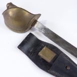 An American brass-bowl hilted sword, blade stamped USN, DR 1862, Ames MFG Co Chicoree Mass, brass-