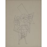 Paul Klee, 1940s lithograph, abstract composition, 8" x 6", mounted