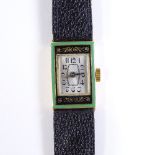 A lady's 18ct gold Girard-Perregaux wristwatch, 17 jewel mechanical movement, with Art Deco Arabic