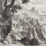 Aegidius Sadeler (1570 - 1629), engraving, the flight into Egypt, image size 8" x 11", unframed