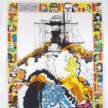 Gerald Nason RCA, colour screen print, battleship, signed in pencil, from an edition of 100, sheet