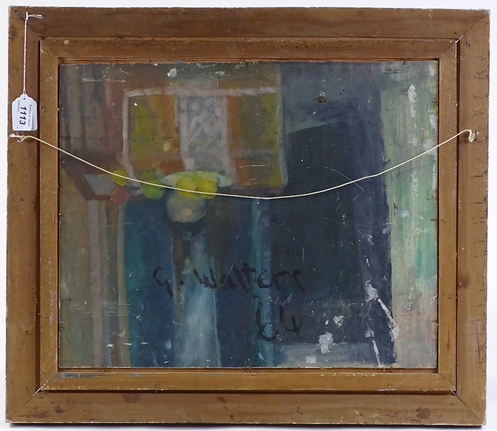 G Walters, oil on board, abstract composition, 1964, 14" x 18", framed - Image 4 of 9