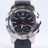 A Tissot 1853 T Touch Smart wristwatch, titanium case, with digital display and rubber strap,