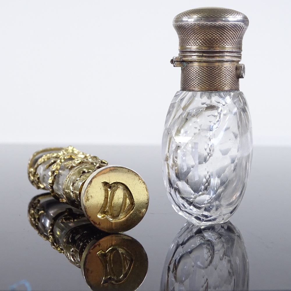 A Continental crystal-handled desk seal with cast gilt-metal mounts, length 9.5cm, and a Victorian - Image 2 of 3