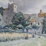 Harry Riley RI (1895 - 1966), watercolour, Amberley Castle, 13" x 18", framed