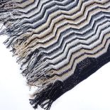 Missoni Italy, new long knitted scarf, black/beige pattern (RRP Â£295), length 173cm