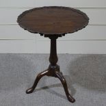 A mahogany piecrust tilt-top tripod table, diameter 60cm