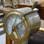 An early 20th century brass ship's telegraph by Henschel Corporation Amesbury Massachusetts, with