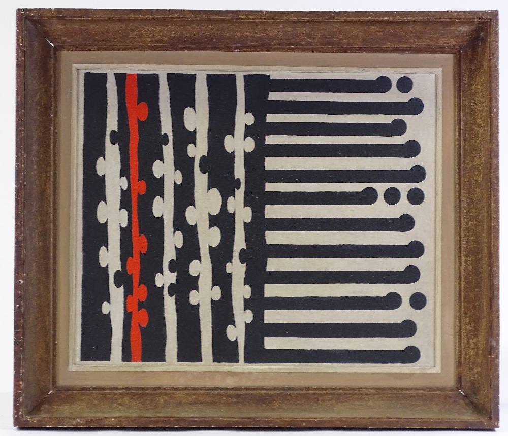 G Walters, oil on board, abstract composition, 1964, 14" x 18", framed - Image 2 of 9