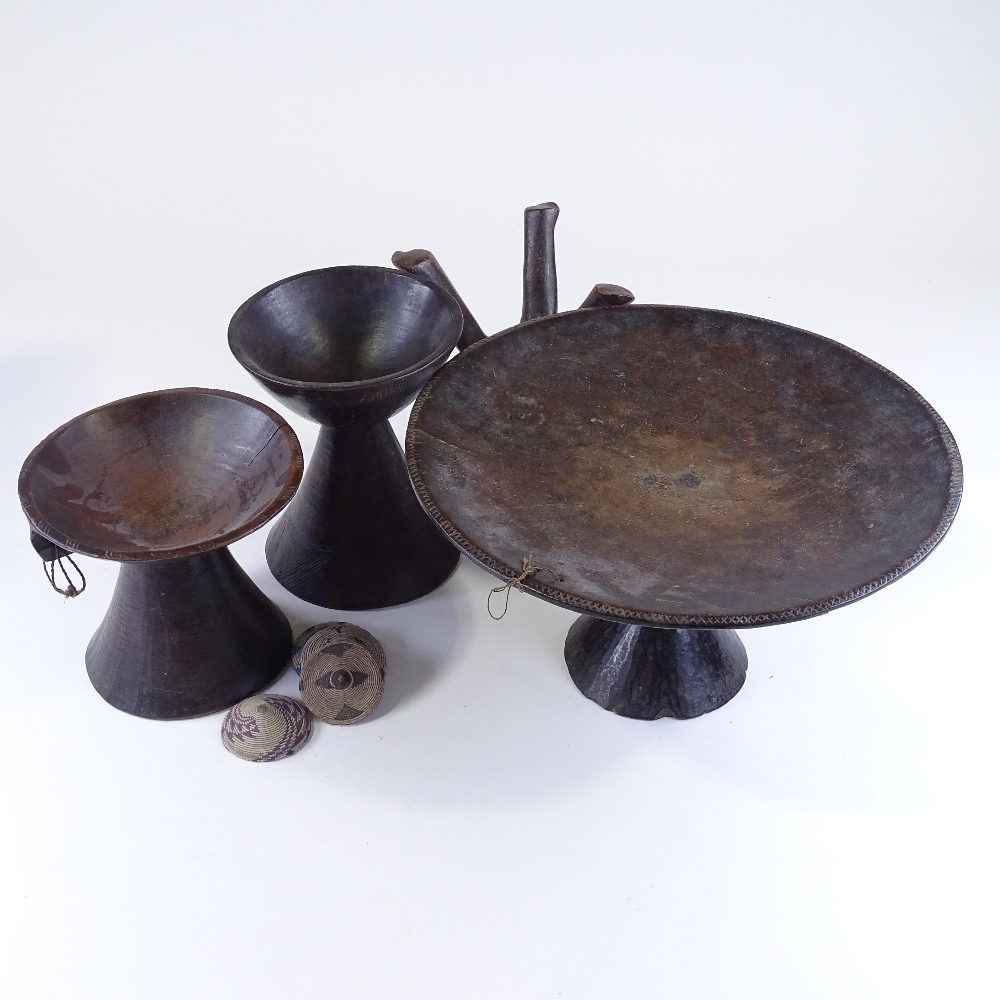 A group of African wood Tribal bowls etc - Image 2 of 3