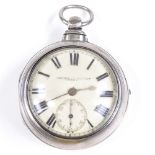 A 19th century silver pair-cased fusee pocket watch, by Jonathan Jones of Strand, with Roman numeral