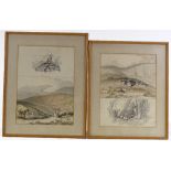 A group of 19th century South African lithographs, hunting scenes, largest 13" x 8", framed (8)