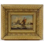 Clarence Roe, pair of 19th century oils on board, marine scenes, 4" x 6", framed