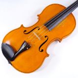 A good German viola by Johann Koberling, with label dated 1981, back length 420mm (16.6"), cased
