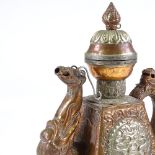 A Tibetan copper and nickel plate dragon design teapot, height 27cm