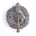 A German Second War Period SA Marine badge, marks on back Eigentum Ludensheid