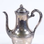 A 19th century French silver hot water jug, with acanthus and gadroon decoration, by L Lapar of