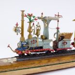 Emett Festival Railway, a unique scratch-built painted metal and wood model of the steam