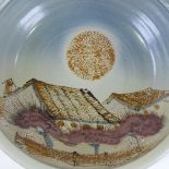 David Eeles (born 1933), a Shepherdswell Pottery pictorial dish, diameter 28cm, and a decorated