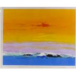 Donald Hamilton Fraser (1929 - 2009), colour screen print, seascape, trial proof 1987, signed in