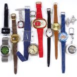 A collection of 1960s/70s fashion watches, including Lucerne, Claro, and Mentor